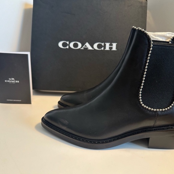 Coach Bowery bead boots. Black with silver. Sz. 6.5 NWT Smoke and pet free home. - Picture 3 of 4